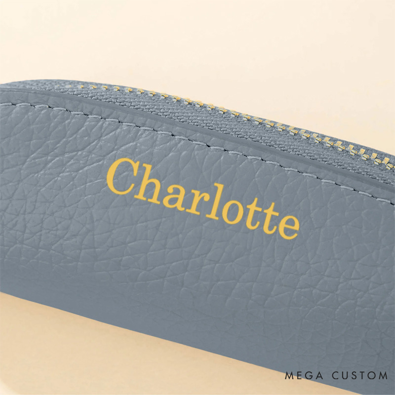 Personalized Multicolor Mini PU Leather Coin Purse Makeup Bag with Name Daily Travel Accessories Birthday Gift for Women