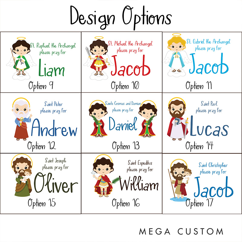 Personalized Saint Prayer Pillow Prayer Home Decor Catholic Gift Religious Gift for Kids