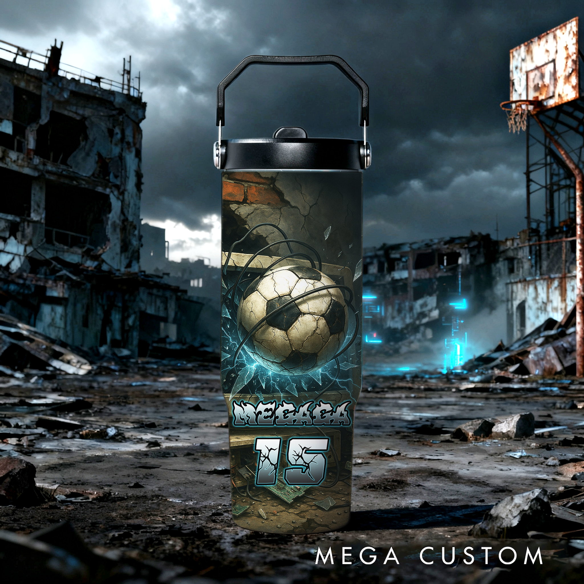 Personalized 30oz Sports Travel Mug, Customizable with Sport Type, Name, and Number, Making It The Perfect Gift for Athletes and Fans.