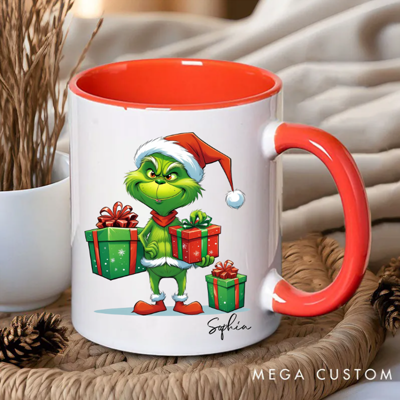 Personalized Mug Funny Grinch Figure Gift Idea for Christmas for Family