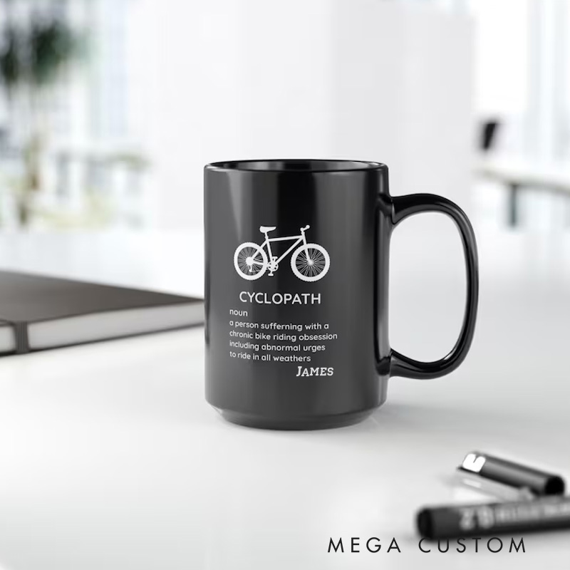 Personalized Cyclopath Mug Cycling Definitions Mug Funny Cycling Gifts Cycopath Cycling Mug Cyclist Coffee Cup Biking Mug Gift for Cyclist