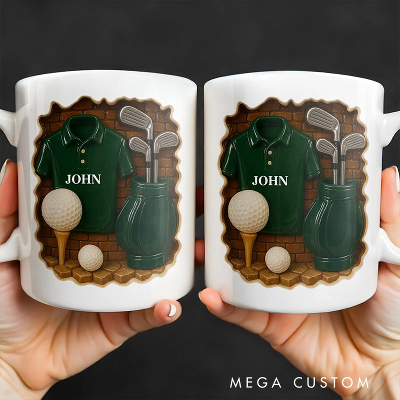 Personalized Golf Mug with Custom Name, Gift For Golf Lovers