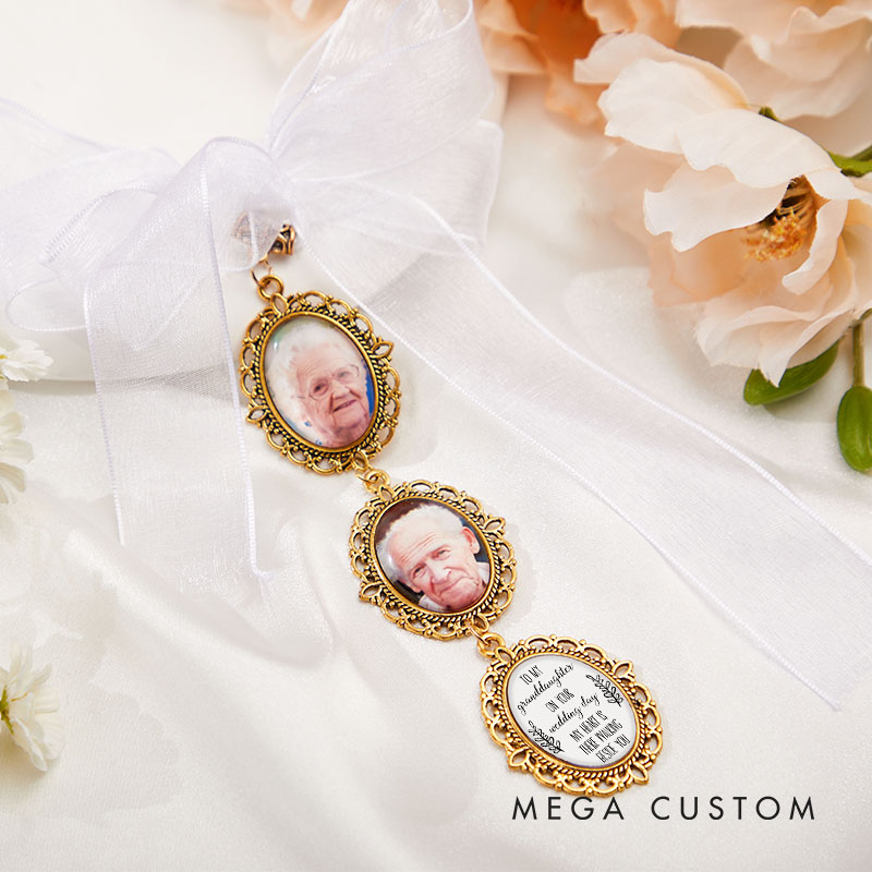 Personalized Wedding Bride Bouquet Photo Charm Custom Wedding Charm for Bride from Mother Father Grandparents Bridal Shower Party Gift Bridal Keepsake