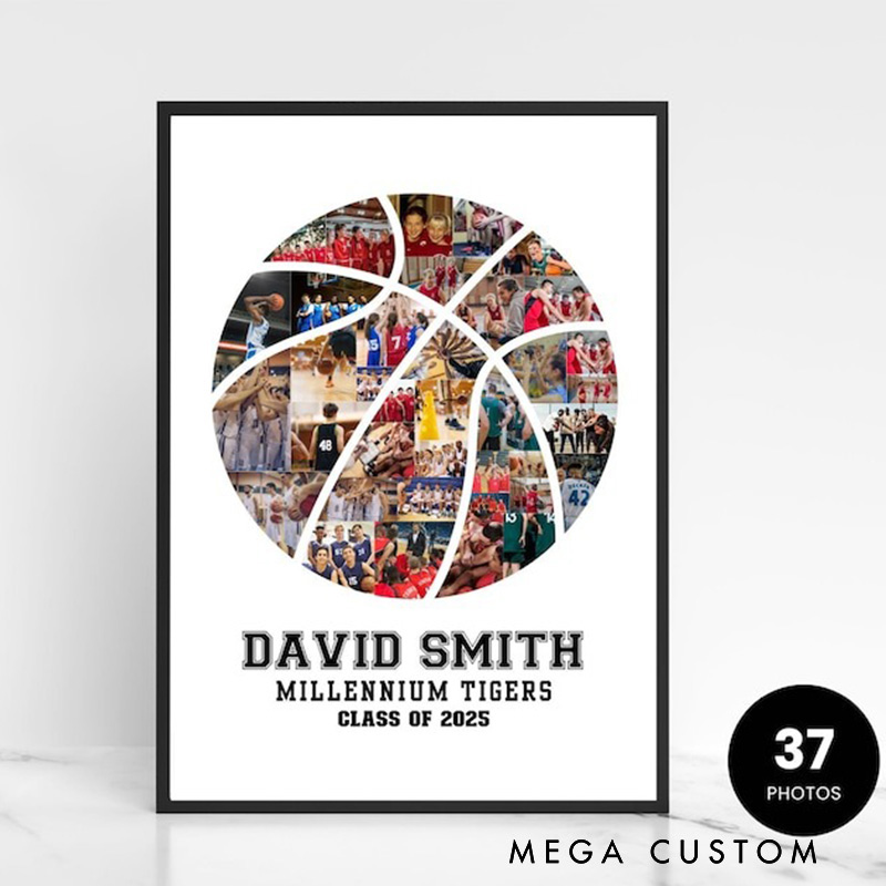 Personalized basketball Caricature from Photo Wall Art Poster Without Frame Funny Hand Drawn Style Art Gift for Baseball Fans and Athletes 