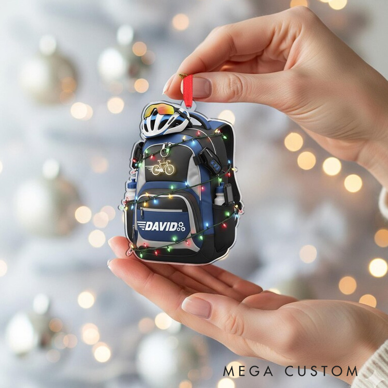 Personalized Custom Cycling Backpack Ornament Custom Name Bike Decor for Cycling Lovers