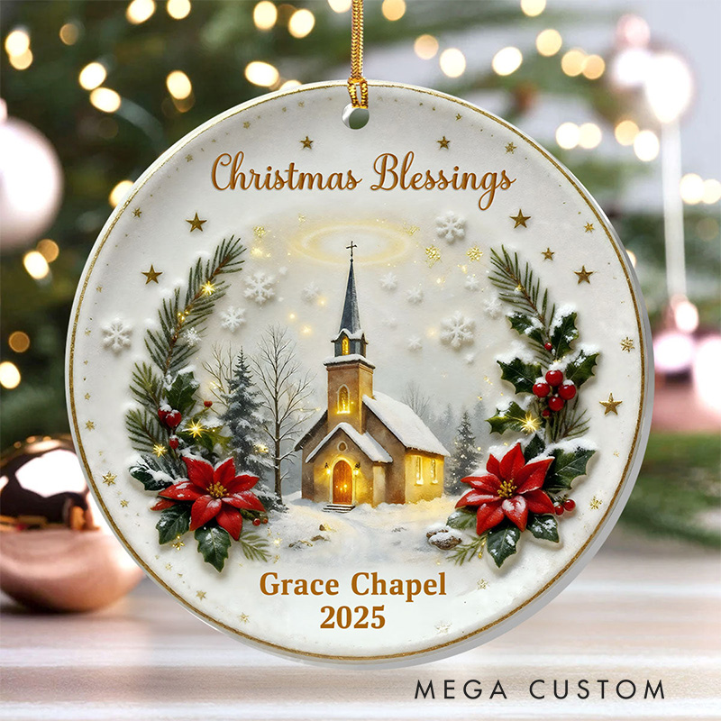 Personalized Christmas Blessings Acrylic Ornament with Name and Year Religious Gift Christmas Home Decor