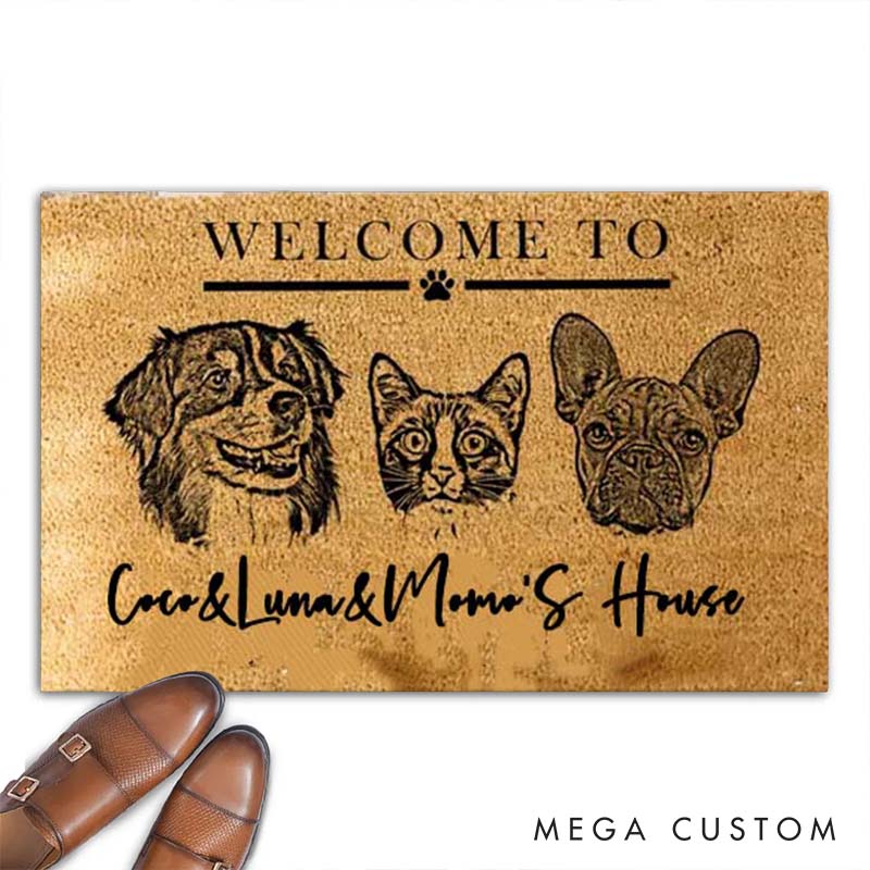 Personalized Pet Lover Custom Dog Doormat Using Pet Photo Christmas Doormat