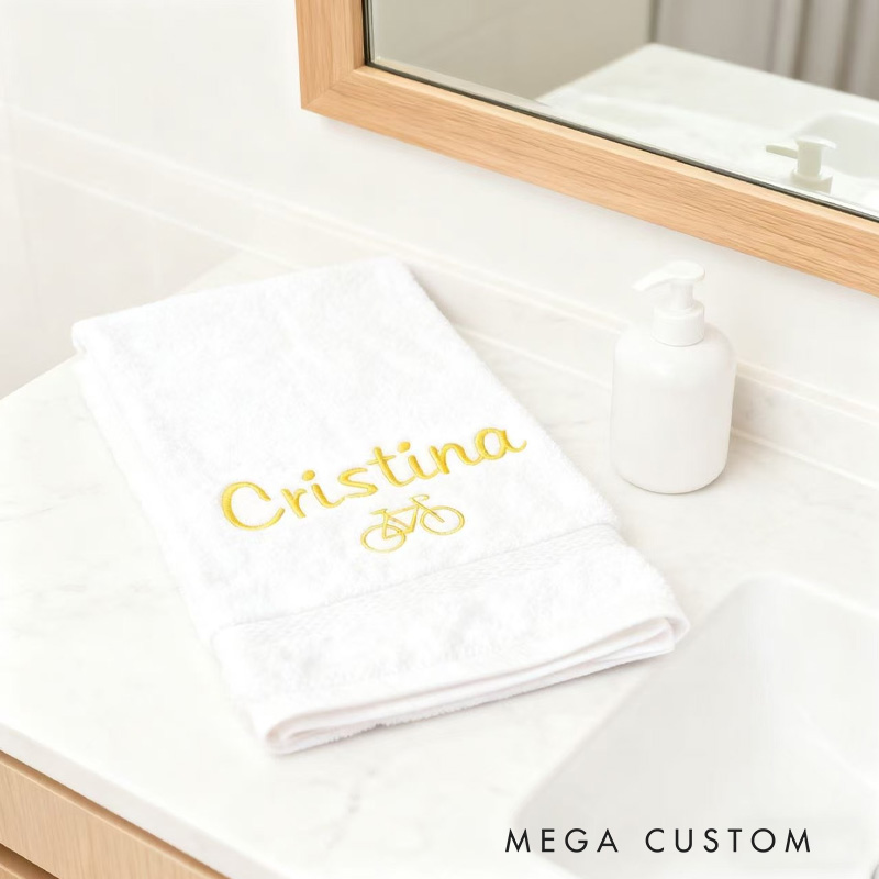 Personalized Bike Sweat Towel Monogrammed Gym Towel Rider Gift for Triathletes Cyclist