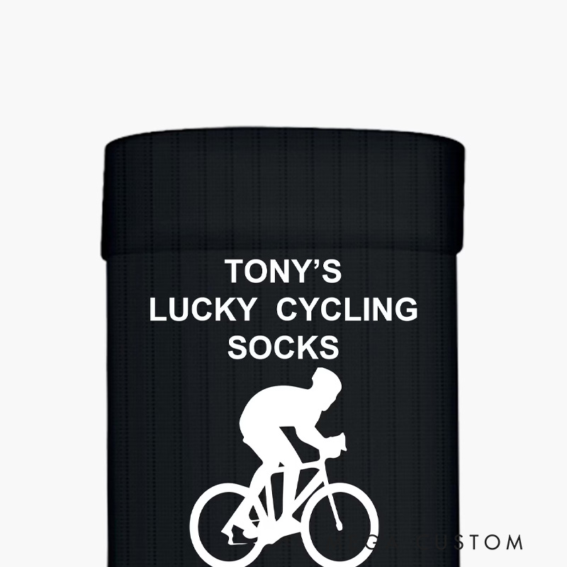 Personalized Lucky Cycling Socks Custom Name Gift for Cyclists