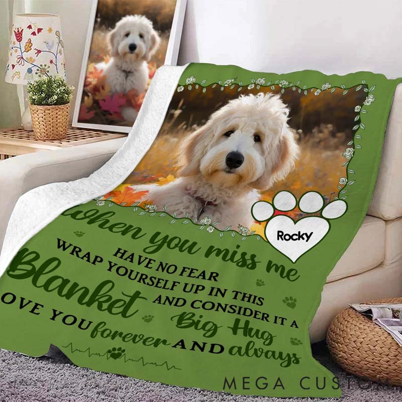Personalized Pet Lover Miss Me No Fear Paw Throw Blanket