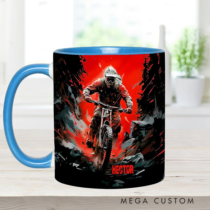 Personalized Cool Dirt Bike Motocross Dirt Bike Accent Mug for Cycling Lovers