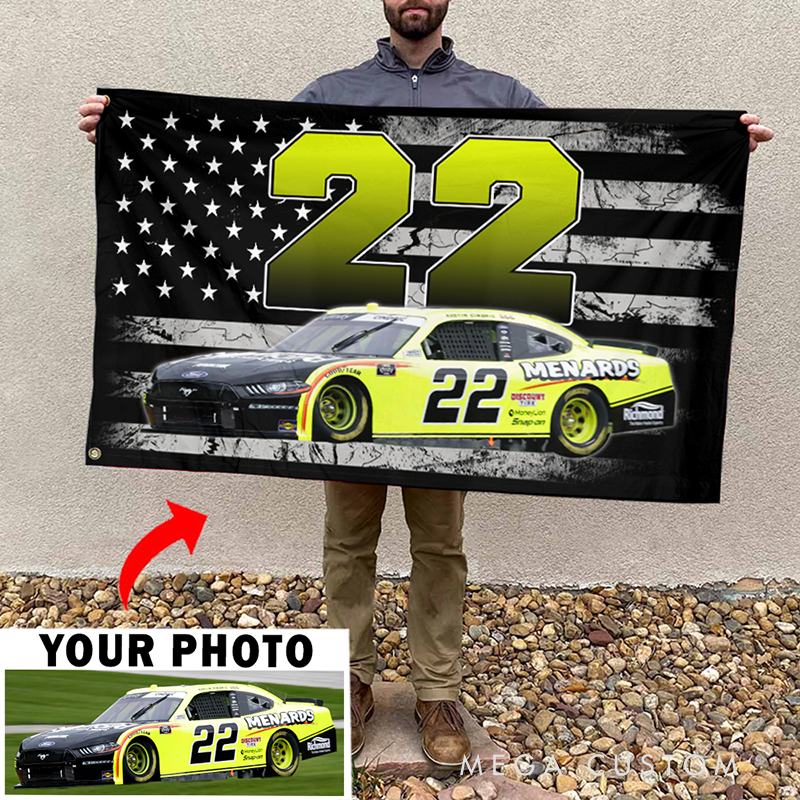 Personalized National flag Racing Banner Custom Racing Car Photo and Number Wall Hanging Gift for Racers and Racing Lovers