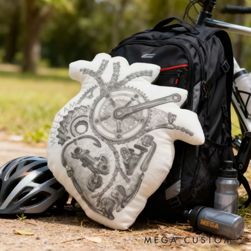 Personalized Bicycle Art Print Pillow Vintage Bike MTB Bicycle Funny Bike Riding Bicycle Gifts Pillow for Cycling Enthusiasts Soft and Funny Home Decor