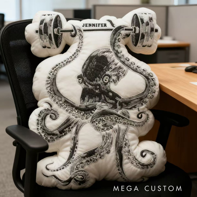 Personalized Octopus Weightlifting Pillow Funny Gifts Pillow for Gym Fitness Enthusiasts Soft and Funny Home Decor