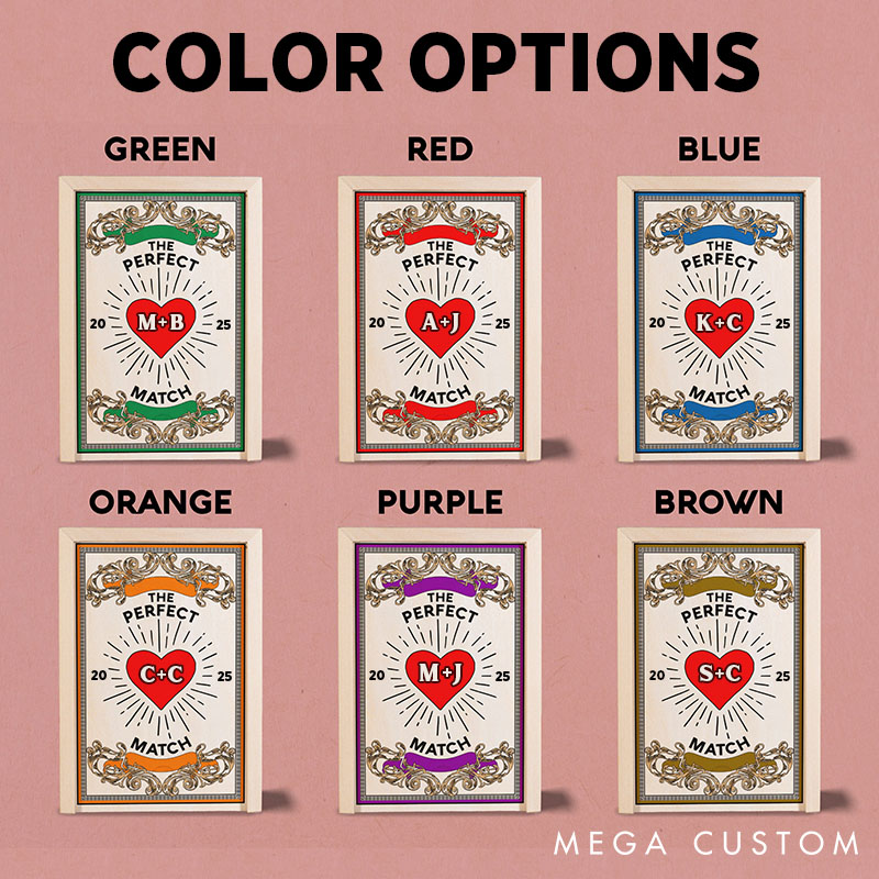 Personalized Couples Matchbox Custom Date Night Matchbox Christmas Dinner Matchbox without Match Wedding Gift for Couple Anniversary Gift Matchbox 