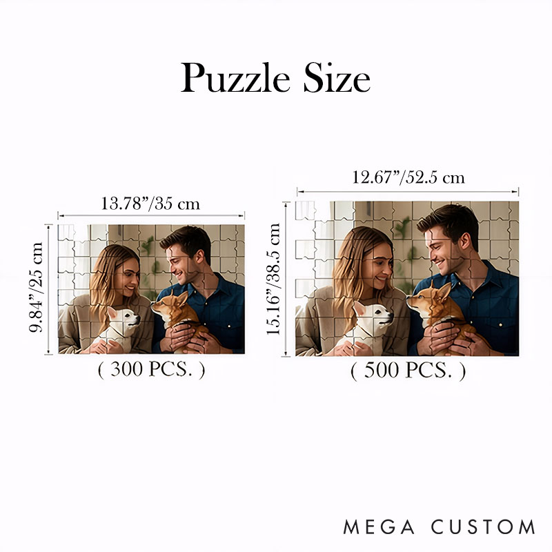 Personalized Couple Photo Puzzle with Box Custom Newlyweds Portrait Jigsaw Puzzle from Your Own Picture Wedding Valentine's Day Anniversary Gift