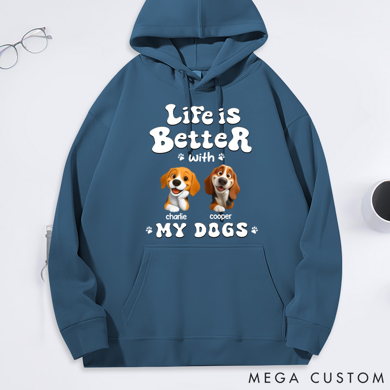 Personalized Dog Lover Living the Best Life Classic Hoodies