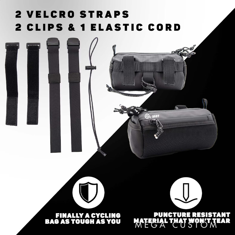 Personalized Bike Handlebar Bag Multiple Colors available in 2 Sizes Mini or Medium Bike Bag Bike Bar Bag Burrito Bag Cycling Bag Rear Rack Bag