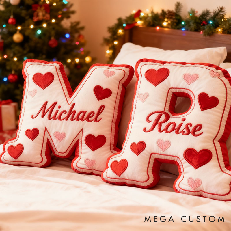 Personalized Couple Letter Pillows Couple Initials Name Holiday Pillow Christmas Gift Valentine's Pillow for Couple