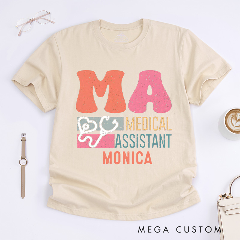 Personalized Nurse T-Shirts Proud Medical Assistant Design T-Shirts