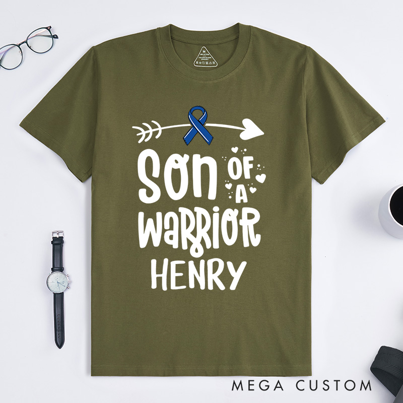 Personalized Son Of A Warrior T-Shirt Cancer Survivor Gift Support Gift