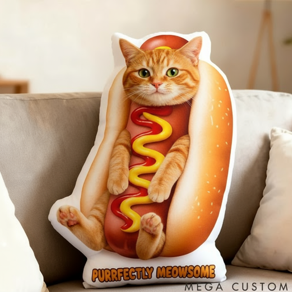 Personalized Pet Lover Food and Custom Photo Cute Pillow