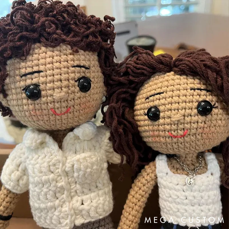 Personalized Couple Portrait Doll Custom Couple Doll Crochet Wedding Gift Anniversary Gift Him Her Christmas Portrait Doll Gift