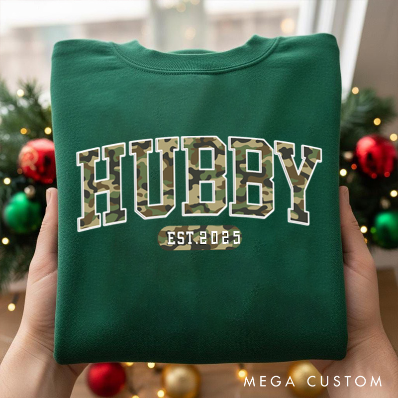 Personalized Couple Wifey Hubby Sweatshirt Custom Anniversary Wedding Gifts for Husband and Wife Couple Holiday Sweatshirt