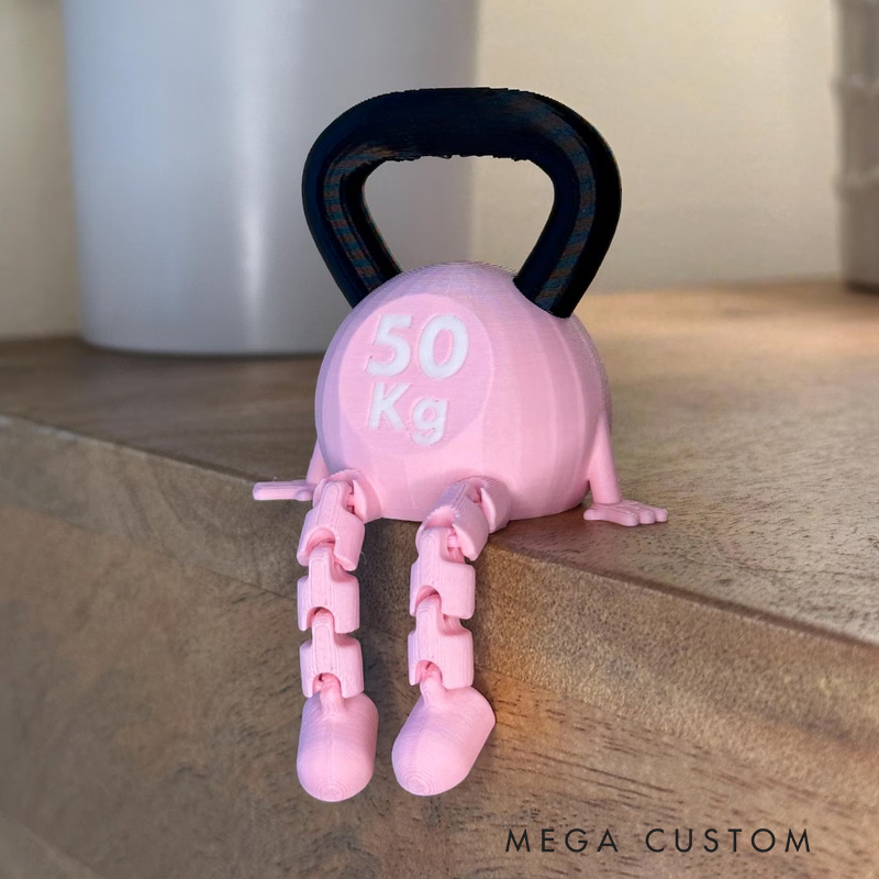 Personalized Gym Desk Decor Creative 3D Printed Decorations Kettle Bell Buddy Fun Gym Gift for Weightlifting and Fitness Lovers
