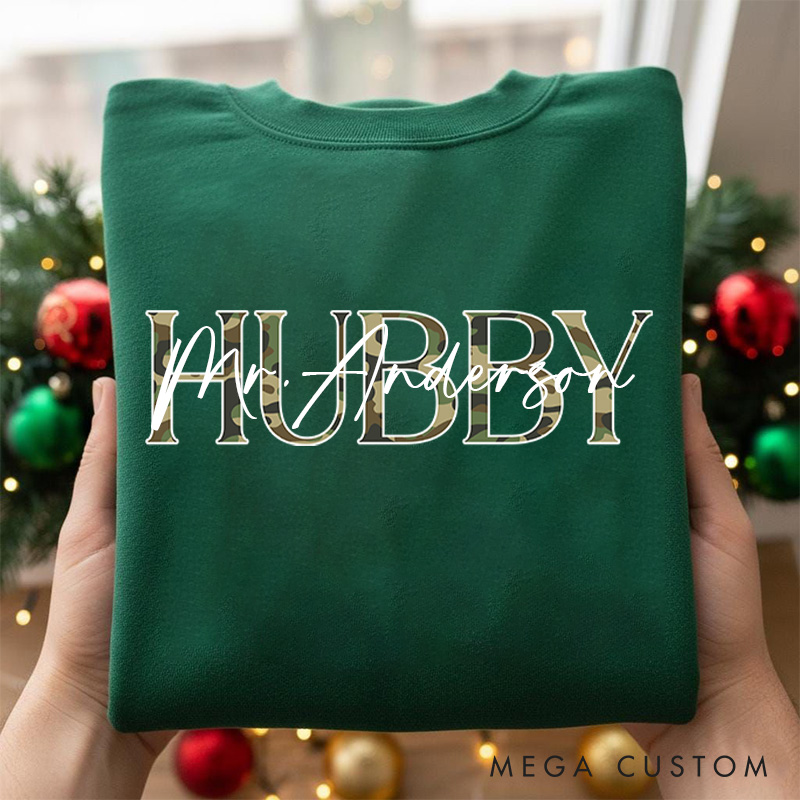 Personalized Wifey Hubby Couple Sweatshirt Custom Couple Sweatshirt Anniversary Gift Top for Husband Wife Holiday Shirt for Couple