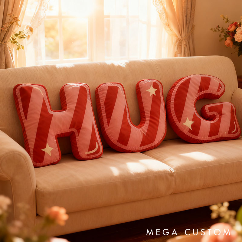 Personalized Girlfriend Initials Pillow Custom Couple Newlyweds Letter Cushion DIY Name Pillow First Christmas Pillow for Husband Wife Boyfriend