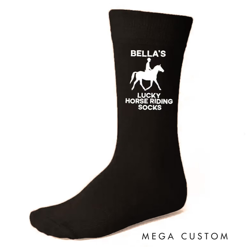 Personalized Lucky Horse Riding Socks Horse Riding Gift for Her Gift for Rider Equestrian Riding Lovers
