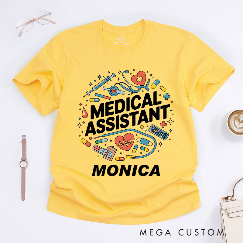 Personalized Nurse T-Shirts Dynamic Medical Assistant Design T-Shirts