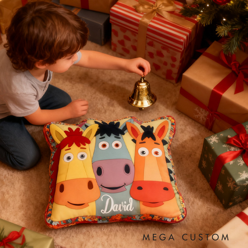 Personalized Equestrian Colorful Horse Pillow Fun and Festive Gift for Kids Graphic 3D Print Pillow for Riding Enthusiasts Horse Lovers Rider Racing Soft and Funny Home Decor