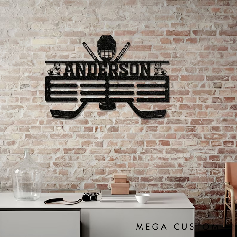 Personalized Hockey Player Metal Wall Art with Custom Name for Kids Room Metal Decor