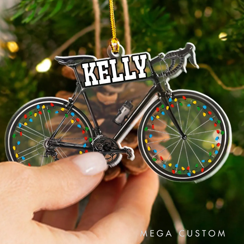 Personalized Cycling Ornament Cycling Lover Gift Bicycle lovers Gift Biker Xmas Ornament for Biker Cyclcing Lovers