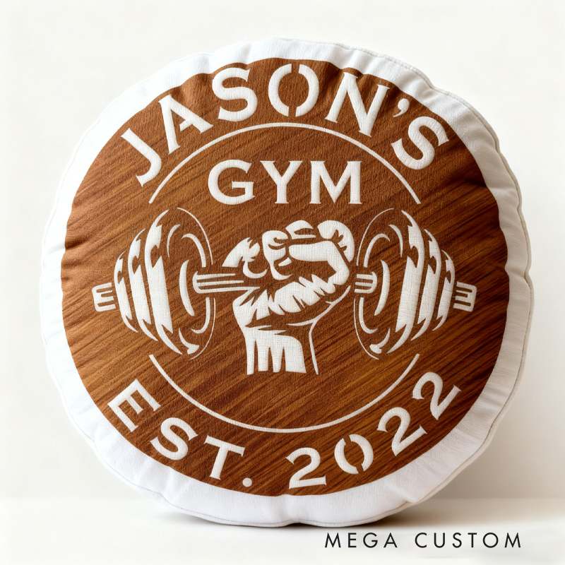 Personalized Dumbbell Gym Name Pillow Graphic 3D Print Gift Ideas Exercise Themed Christmas Weightlifting Workout Pillow Comfortable Christmas Decor for Gym Lovers