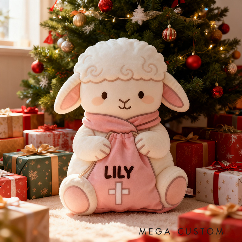 Personalized Jesus Loves me Little Lamb Graphic 3D Print Pillow with Name Home Decor Christian Pillow Religious Gift Faith Pillow for Girls