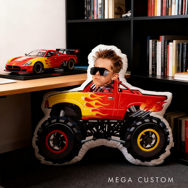 Personalized Custom Photo Racing Style Pillow 3D Graphic Print Car Shaped Cushion Gift for Racers and Car Lovers