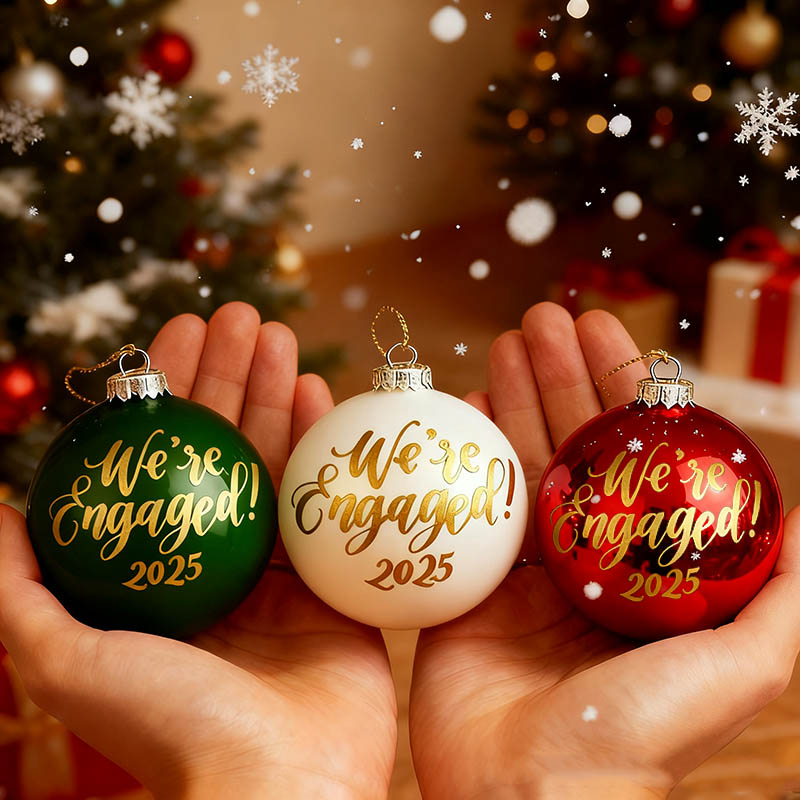 Personalized Our First Christmas as Mr and Mrs Engaged Christmas Ball Ornament Newlyweds Couple Married Xmas Ornament Christmas Gift for Him Her