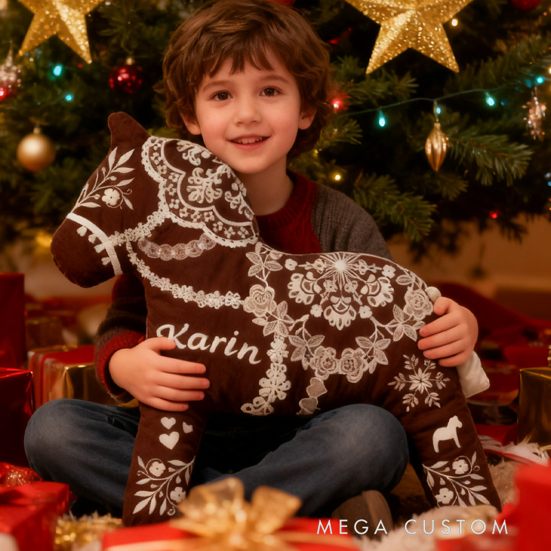 Personalized Equestrian Graphic 3D Print Pillow Brown Xmas Horse for Riding Enthusiasts Horse Lovers Rider Racing Soft and Funny Home Decor