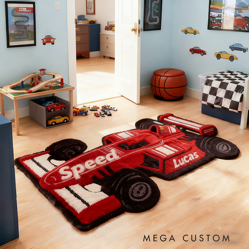 Personalized Racing Car Doormat with Custom Name Design for Racers and Racing Lovers