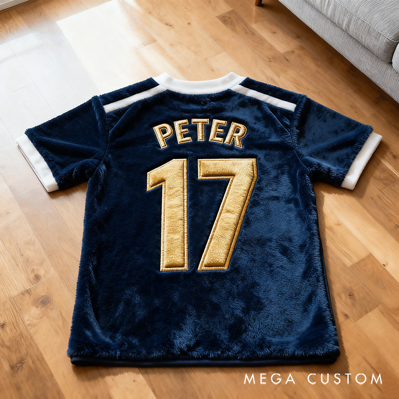 Personalized Soccer Jersey Rug with Custom Name and Number for Fans and Players