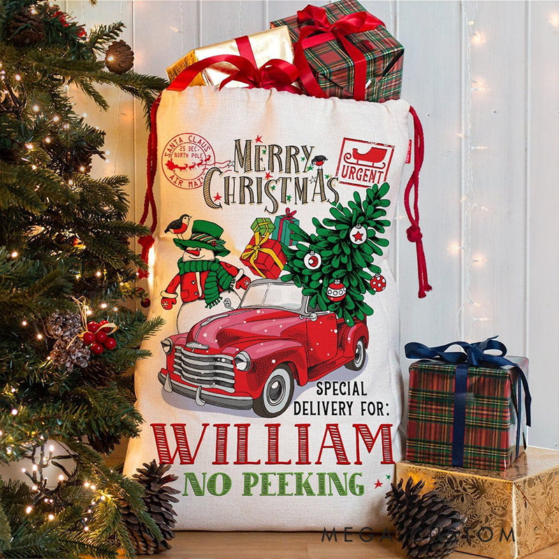 Personalized Rcing Car Sack Custom Name Racing Christmas Gift Bag for Racers and Racing Lovers