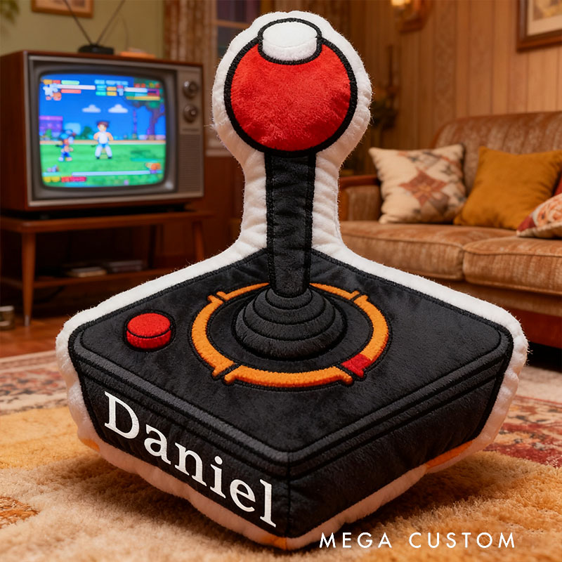 Personalized Graphic 3D Print Game Controller-Shaped Pillow with Your Name Perfect Christmas Gift for Gamers and Suitable for Kids