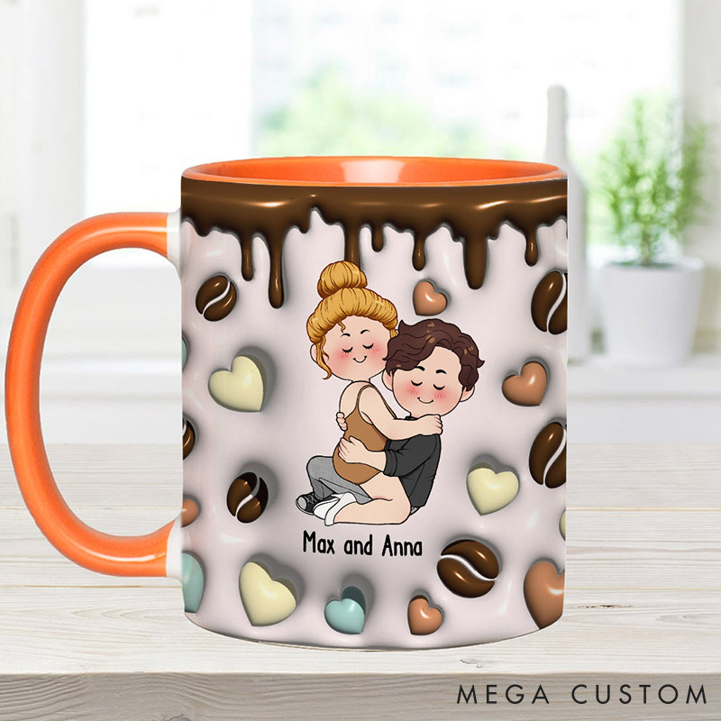Personalized Couple I Like You How I Like My Coffee Hot and Inside Me Ceramic Mug Cute Sex Mug Valentine's Day Gift for Him Her Boyfriend Girlfriend