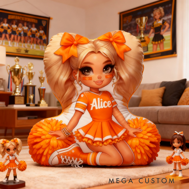 Personalized Cheerleader Pillow with Your Name Adorable Custom Gift for Cheer Fans Perfect for Decoration or Cuddling