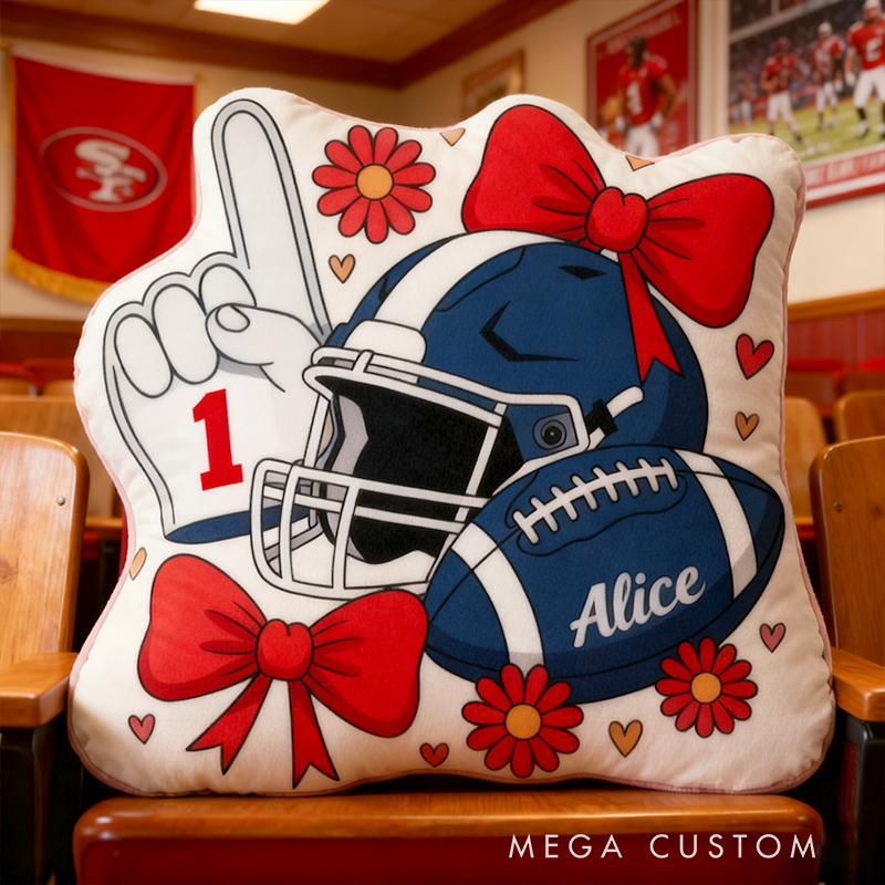 Personalized Football Pillow with Custom Name and Charming Design