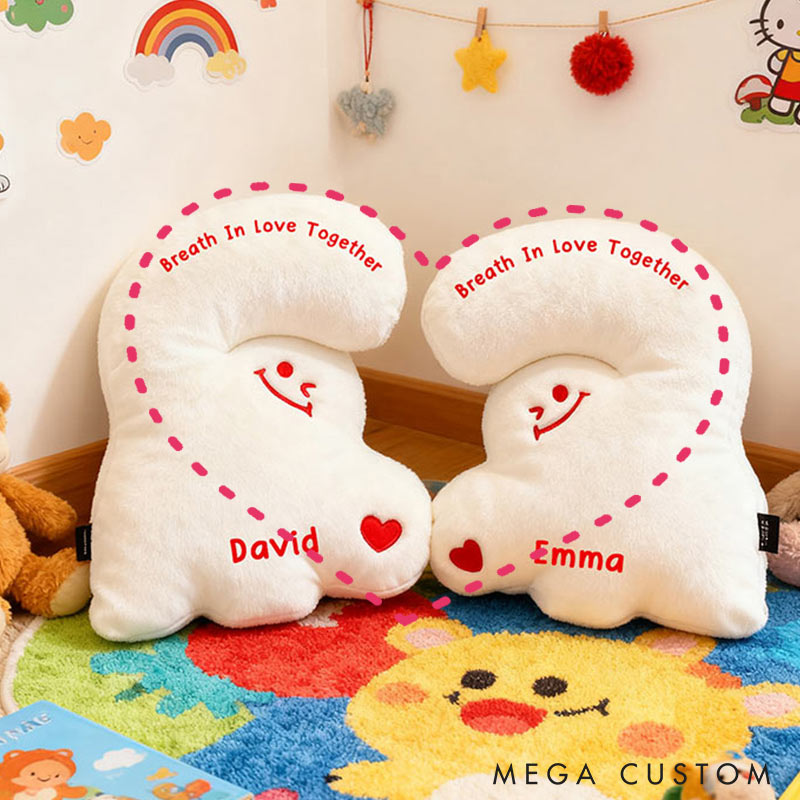 Personalized Girl Friend Heart Hug Pillow Custom Name Cushion Valentine's Day Pillow for Husband Wife for Boy Friend Christmas Gift for Him Her