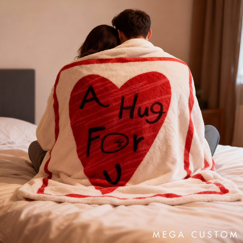 Personalized A Hug For You Couple Blanket Custom Names Cozy Gifts for Couple for Wife Husband Anniversary Gifts for Girlfriend boyfriend
